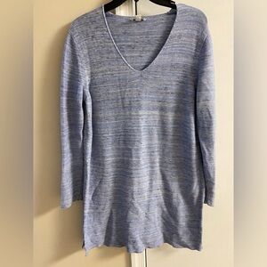 Blue V-Neck Women's Sweater
